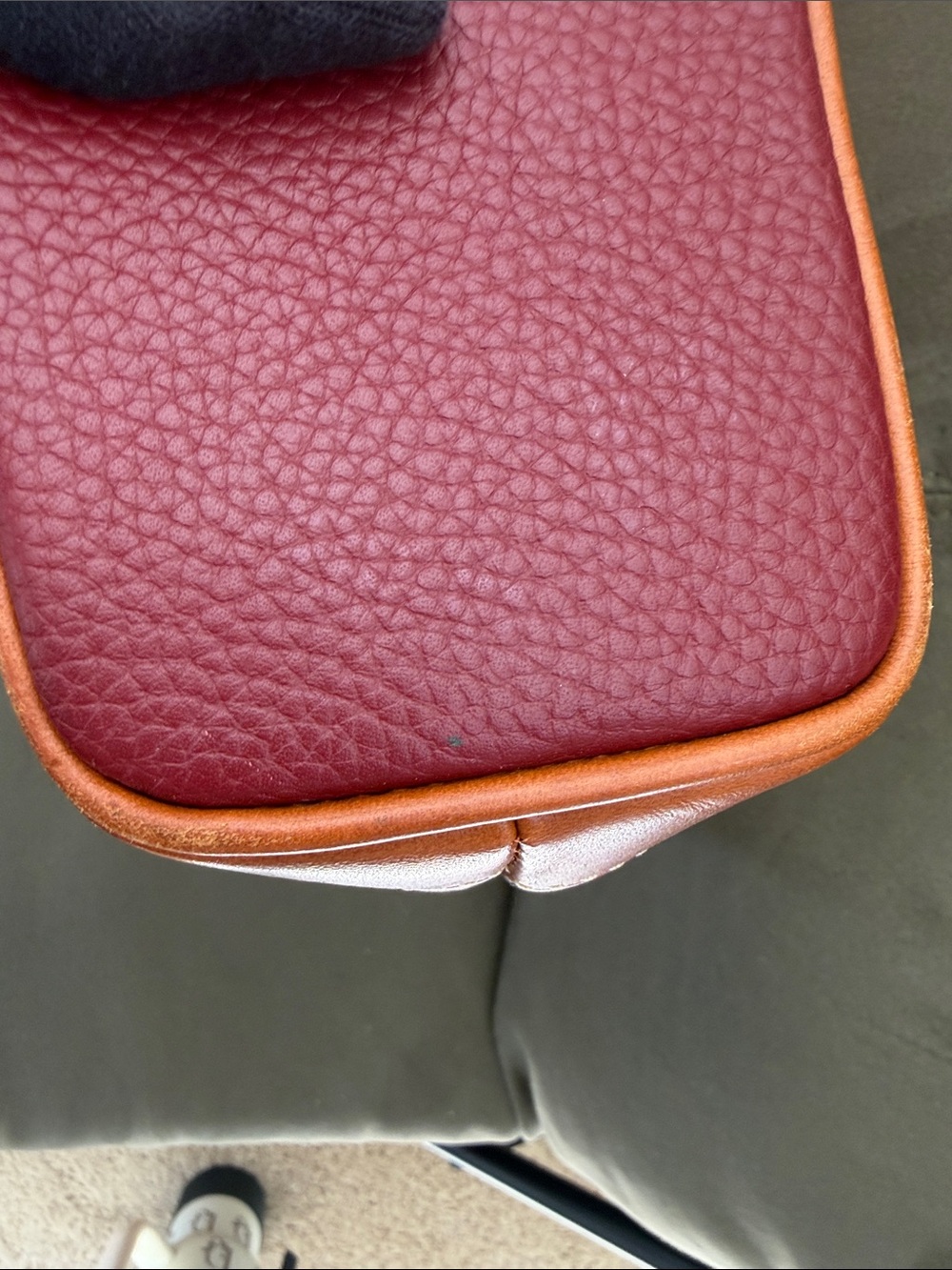 Dooney & Bourke Red Leather Crossbody with Tan Trim - like new - Picture 7 of 8